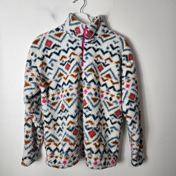 Eddie Bauer Size L Soft Fleece 1/4 Zip Long Sleeve Pullover Sweater Sweatshirt - Picture 1 of 10